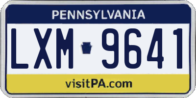 PA license plate LXM9641