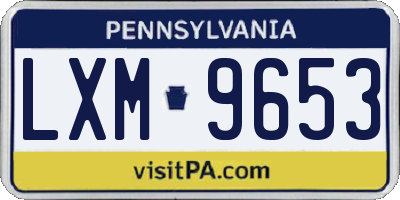 PA license plate LXM9653