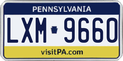 PA license plate LXM9660