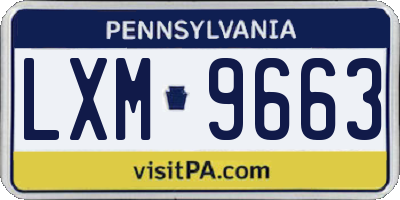 PA license plate LXM9663