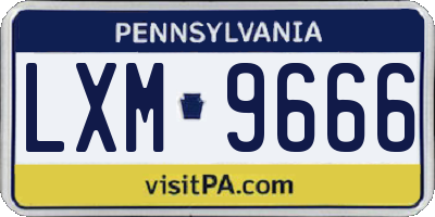 PA license plate LXM9666