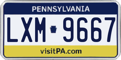 PA license plate LXM9667