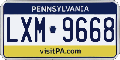 PA license plate LXM9668