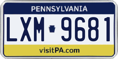 PA license plate LXM9681