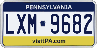 PA license plate LXM9682