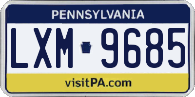 PA license plate LXM9685