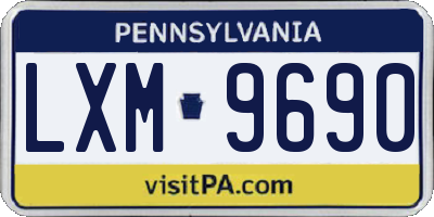 PA license plate LXM9690