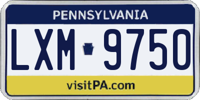 PA license plate LXM9750