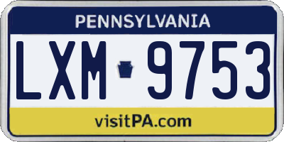 PA license plate LXM9753