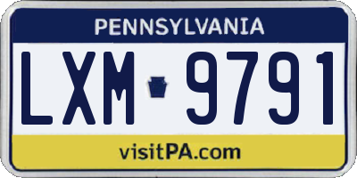 PA license plate LXM9791