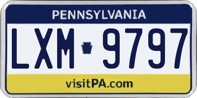 PA license plate LXM9797