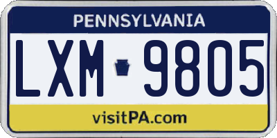 PA license plate LXM9805