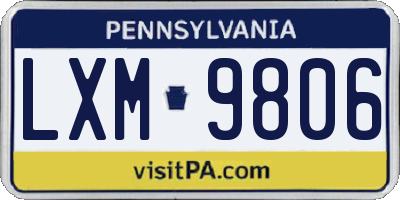 PA license plate LXM9806
