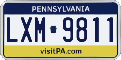 PA license plate LXM9811