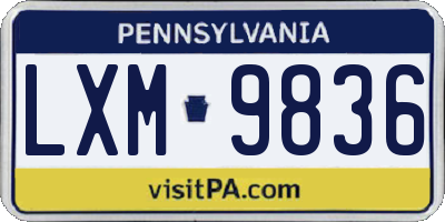 PA license plate LXM9836