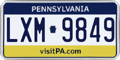 PA license plate LXM9849