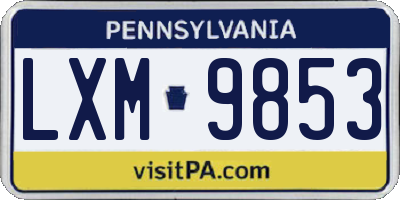 PA license plate LXM9853