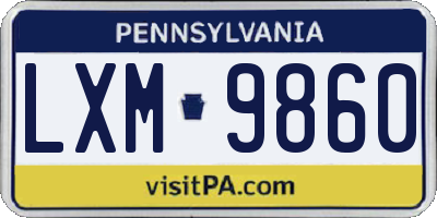 PA license plate LXM9860