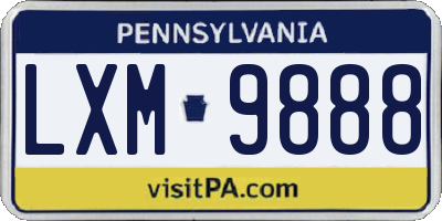 PA license plate LXM9888