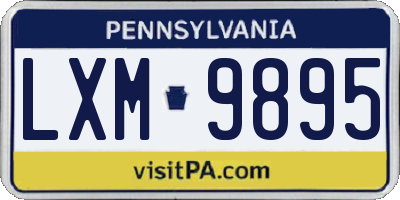 PA license plate LXM9895