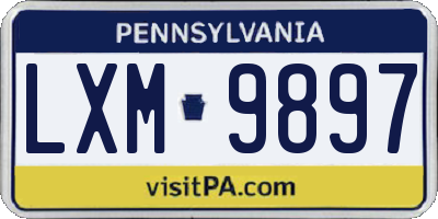 PA license plate LXM9897