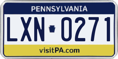 PA license plate LXN0271