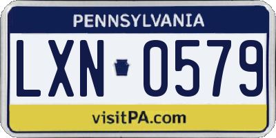 PA license plate LXN0579