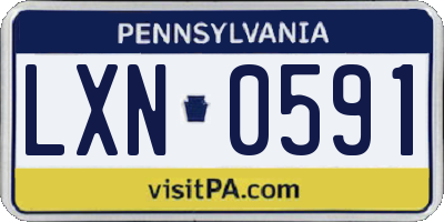 PA license plate LXN0591