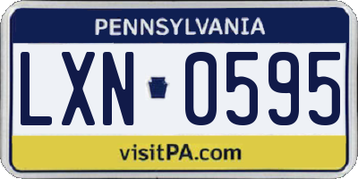 PA license plate LXN0595