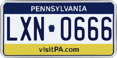PA license plate LXN0666