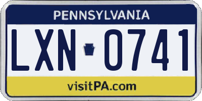 PA license plate LXN0741
