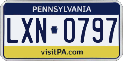 PA license plate LXN0797
