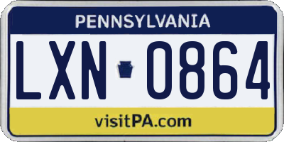 PA license plate LXN0864