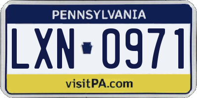 PA license plate LXN0971