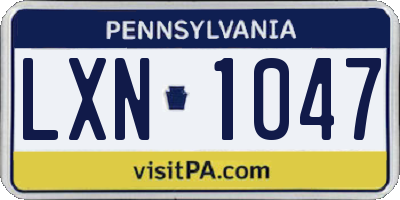 PA license plate LXN1047