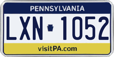 PA license plate LXN1052
