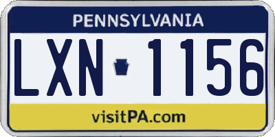 PA license plate LXN1156