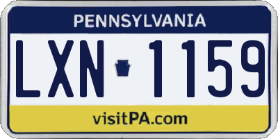 PA license plate LXN1159