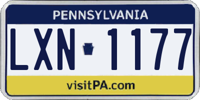 PA license plate LXN1177