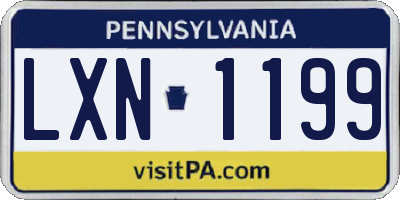 PA license plate LXN1199