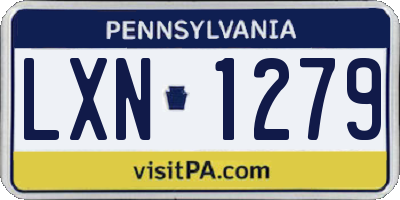 PA license plate LXN1279