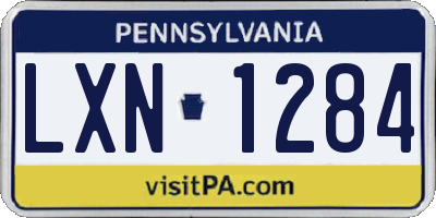 PA license plate LXN1284
