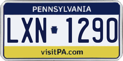 PA license plate LXN1290