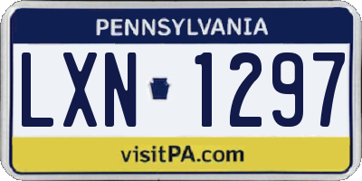 PA license plate LXN1297
