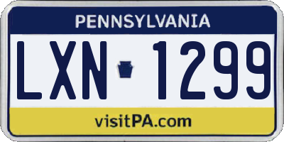 PA license plate LXN1299