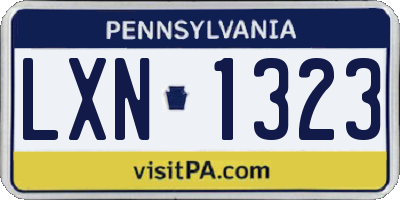 PA license plate LXN1323