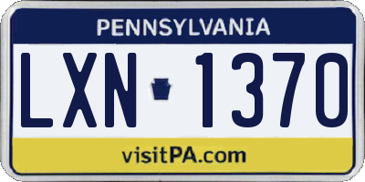 PA license plate LXN1370