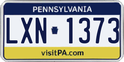 PA license plate LXN1373