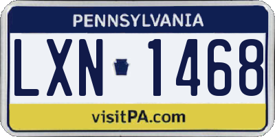 PA license plate LXN1468