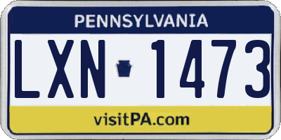 PA license plate LXN1473